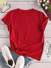 Festive and Fun: Christmas Tree Snowman Print T-Shirt - A Stylish Addition to Women's Casual Wardrobe