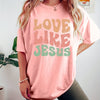 Love Like Jesus Letter Print T-Shirt, Short Sleeve Crew Neck Casual Top For Spring & Summer, Women's Clothing