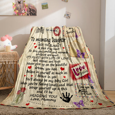 Personalized Message Print Flannel Blanket: A Special Gift for My Beloved Daughter