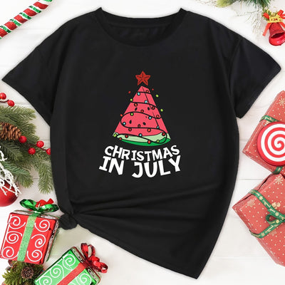 Watermelon Delight: Stylish and Comfortable Plus-Size Casual T-Shirt for Women
