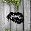 Blood Dripping Vampire Metal Art Lips: Spooky Halloween Decor for Your Home or Garden