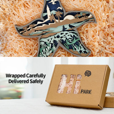 Starfish 3D Wooden Art Carving: Exquisite Home Decor, Art Night Light & Memorable Holiday Gift