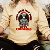 Stylish and Comfy: Women's Plus Size Christmas Casual Sweatshirt with Skull Slogan Print