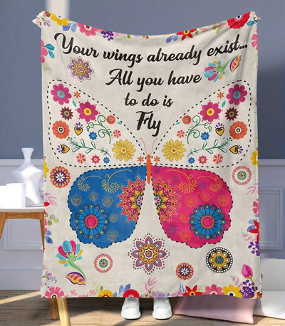 This beautiful butterfly print blanket is perfect for all year round. Perfect for decoration or as an extra layer of warmth, it's made of high quality 100% cotton. With its unique and intricate design, it will be a stylish addition to any home.