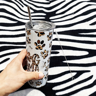 20oz Cute Dog Paw Print Skinny Tumbler - Perfect Christmas, Birthday, Mother's Day, or Just Because Gift!