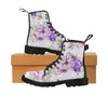 Purple Flower Boots, Sweet Girl Martin Boots for Women