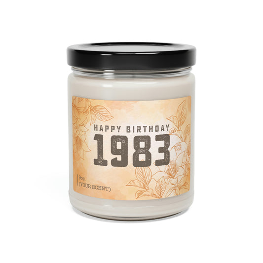 Birthday Retro Style, Happy Birthday 1983, Custom Year Of Birth, Candle Gift, Soy Candle 9oz CJ40