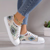 Stylish and Comfortable Women's Geometric Pattern Canvas Shoes: Lightweight Low Top Sneakers for Casual Outdoor Wear