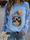 Spooky Chic: Halloween Skull Forest Print Sweatshirt - A Must-Have for Women's Casual Wear