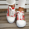 Festive Footwear: Women's Christmas Print Canvas Shoes – Casual Lace-up Outdoor Shoes Lightweight Low-top Sneakers