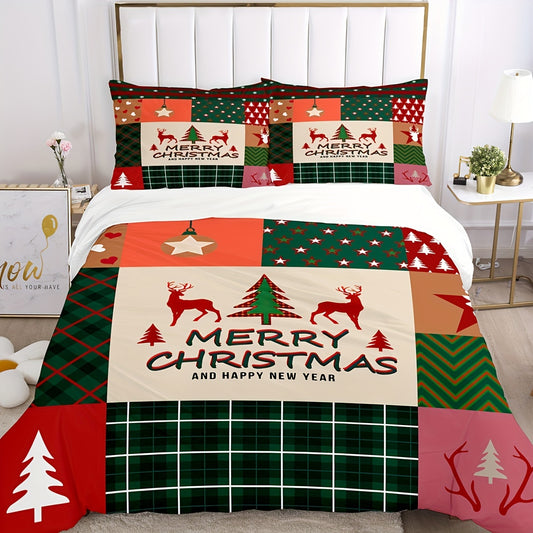 Elevate your bedroom decor and comfort with our Christmas Plaid Pattern Duvet Cover Set. Featuring a festive plaid design, this set enhances the style of any bedroom while providing soft and cozy bedding for a comfortable night's sleep. Bring the holiday spirit into your home with this luxurious addition to your bedding collection.
