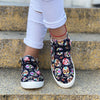 Stylish Halloween Colorful Skull Print Canvas Shoes - Comfortable Low Top Shoes