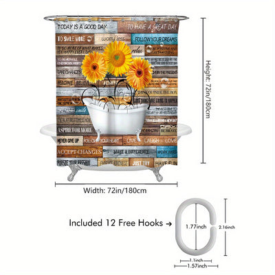 Vibrant Sunflower Paradise: Complete Shower Curtain for a Refreshing Bathroom Decor Experience