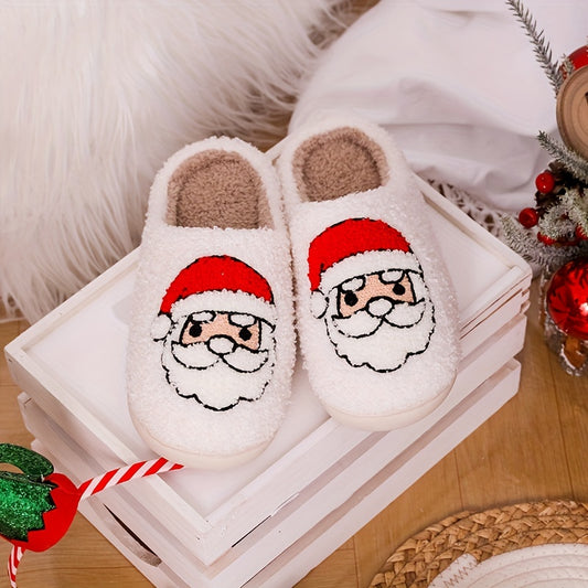 These cozy slippers feature a cartoon Santa Claus print and are designed to keep your feet warm and comfortable. Their soft interior and rubber sole provide cushioning and support, making them the perfect addition to your holiday footwear. Shoes