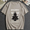 Festive and Fun: Christmas Math Tree Pattern Tee - A Comfy Summer Casual Crew Neck T-Shirt for Men