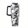 40oz Floral Pattern Tumbler With Lid And Straw, Stainless Steel Thermal Water Bottle With Handle, The Perfect Gift for Any Occasion