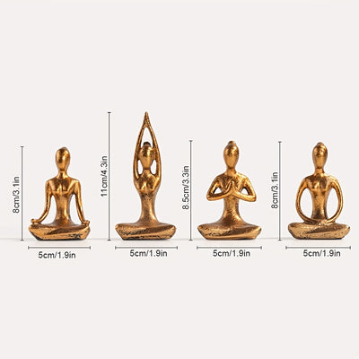 Whimsical Yoga Figurines: Modern Coffee Table Decor Resin Ornaments for Creative Bedroom Accessories and Household Decoration