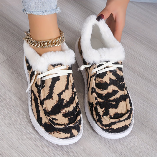 Stylish and Comfy: Women's Printed Flat Sneakers for Casual and Outdoor Wear - Lightweight, Plush-Lined, Lace-Up Low Top Shoes