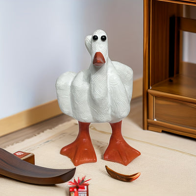 Lucky Duck Hand Gesture Statue: A Creative Garden and Christmas Decoration