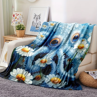 This Ultra-Soft Octopus Daisy Pattern Blanket is the perfect casual sofa throw for all-day comfort. Its high-definition digital printing provides a vibrant look, and its multifunctional and skin-friendly flannel construction make it great for any cozy occasion.