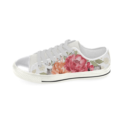 Sweet Rose Shoes, Watercolor Flowers Women's Classic Canvas Shoes