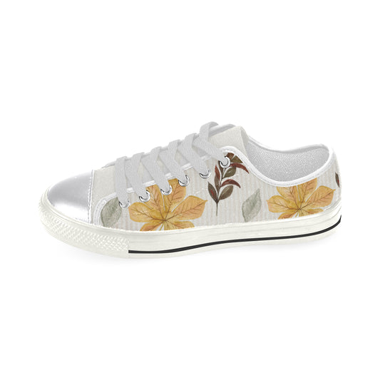 Fall Art Shoes, Autumn Leaves Women's Classic Canvas Shoes