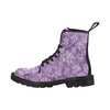 Purple Leaves Boots, Leaves Martin Boots for Women