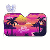 Summer Vibes: Beach Sunset Coconut Tree Windshield Car Sun shade - Stay Cool in Style!