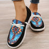 Lightweight Geometric Pattern Canvas Shoes for Women - Non-Slip Low Top Casual Walking Shoes in Black