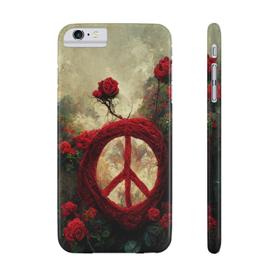 Peace Sign With Climbing Red Roses Romantic, Case-Mate