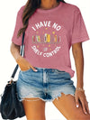 Book Letter Print Crew Neck T-Shirt: A Stylish and Casual Addition to Your Spring/Summer Wardrobe