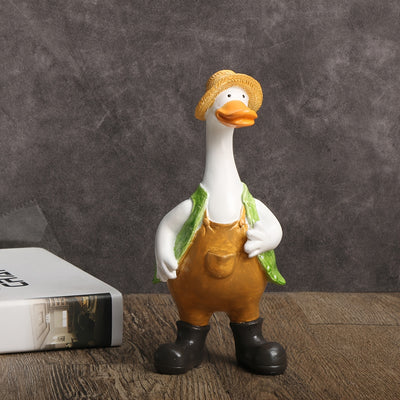 American Style Duck Ornaments: Whimsical Resin Decor for Home, Living Room, Bar, and Café