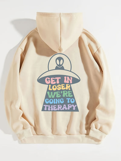 This Women’s UFO & Colors Letter Print Hoodie offers a modern style with maximum comfort. The long sleeve, casual kangaroo pocket pullover tee shirt is designed for exceptional softness with its cotton and polyester blend. This hoodie is perfect for everyday wear.