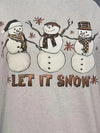 Festive Winter Charm: Snowman Snowflake Print Sweatshirt - Captivating Casualwear for Women