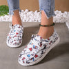 Cute and Comfortable with Cartoon Print Women's Canvas Slip-On Shoes