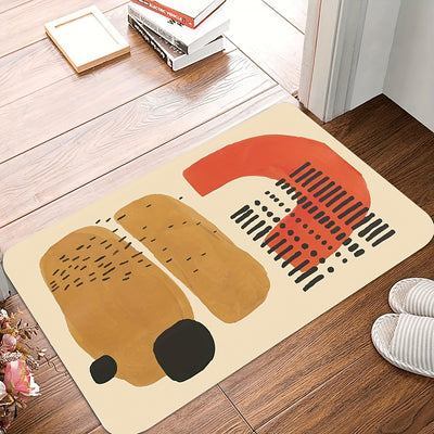Vibrant Geometric Rug: Soft Memory Foam Bath Mat for Ultimate Comfort and Style in Your Home