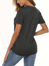 Heartfelt Thanksgiving: Casual Short Sleeve Crew Neck Tee for Women