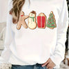 Cozy Christmas Comfort: Women's Plus Size Snowman Gift Print Sweatshirt for a Festive Look