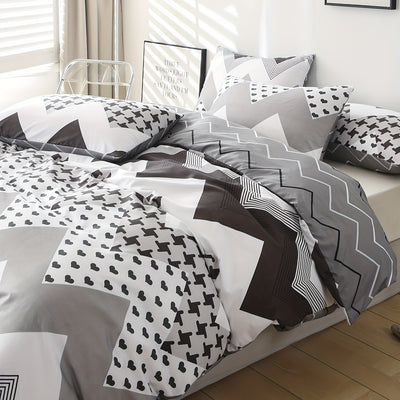 Wave Print Duvet Cover Set: Transform Your Bedroom with Soft, Comfortable Bedding! (1*Duvet Cover + 2*Pillowcases, Without Core)