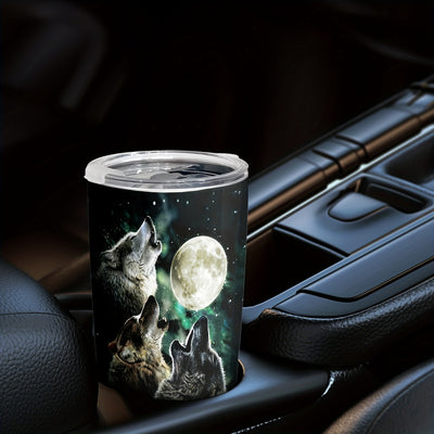 20Oz 'Look At Me I Am A Wolf' & Three Wolf & The Moon Stainless Steel Travel Tumbler, With Lid Vacuum Insulated Coffee Cup For Cold & Hot Drinks