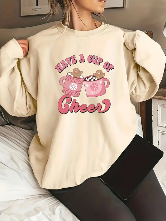 This cozy crew neck sweatshirt is perfect for coffee lovers during the Christmas season. With its long sleeves, it provides warmth and comfort for all-day wear. Show off your love for coffee and embrace the holiday spirit in style. Made for women, this sweatshirt is a must-have for any caffeine enthusiast.