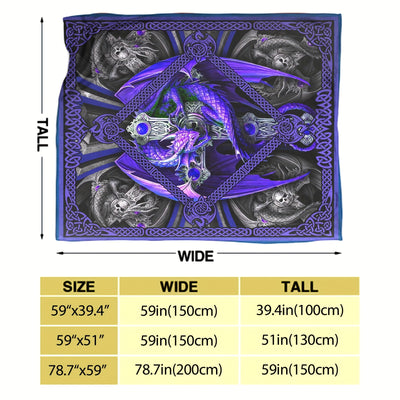 Dragon and Skull Printed Flannel Blanket: Embrace the Coziness and Unleash the Mythical Spirit