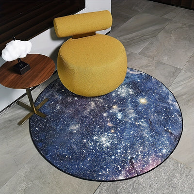 Enhance Your Living Space with the Galaxy Round Rugs: A Celestial Touch of Universe, Stars, and Nebulae for Every Room!