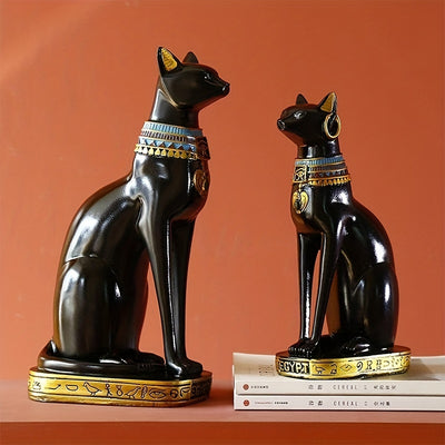 Introduce an air of ancient majesty to your home with our exquisite resin Egyptian Goddess Cat Decorative Statue. Made in the likeness of the legendary Bastet, this sculpture is a stunning addition to any decor. Crafted from high-quality resin, it is a durable and elegant piece that will impress for years to come