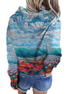 Floral Majesty: Stylish and Comfy Kangaroo Pocket Hoodie for Women