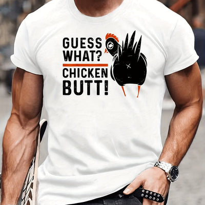 Funky Fowls: Men's Casual Trendy Chicken Print T-shirt – Hip Hop Tees for Summer Holiday Gift