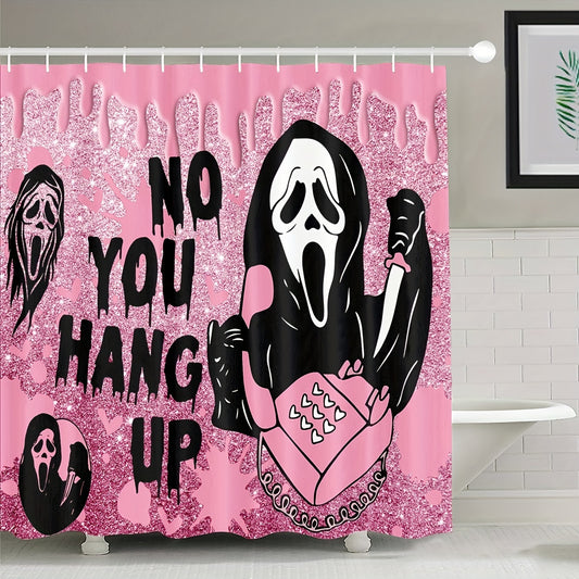 Halloween Scary Pattern Shower Curtain: Spooky Waterproof Bathroom Decor