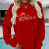 Sparkling Festive Vibes: Women's Plus Size Rhinestone Christmas Sweatshirt