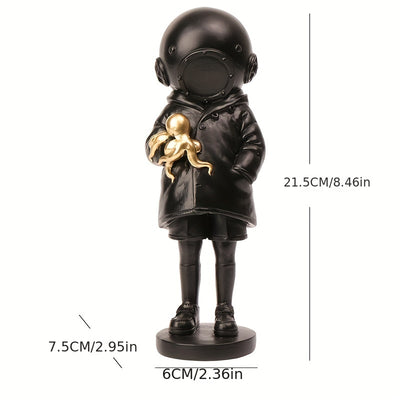 Doodle Master Banksy: The Deep Diver of Loneliness Communication Sculpture for Home and Living Room Decor