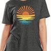 Sunset Paradise: Vacation Crew Neck Short Sleeve Print T-Shirt for Women